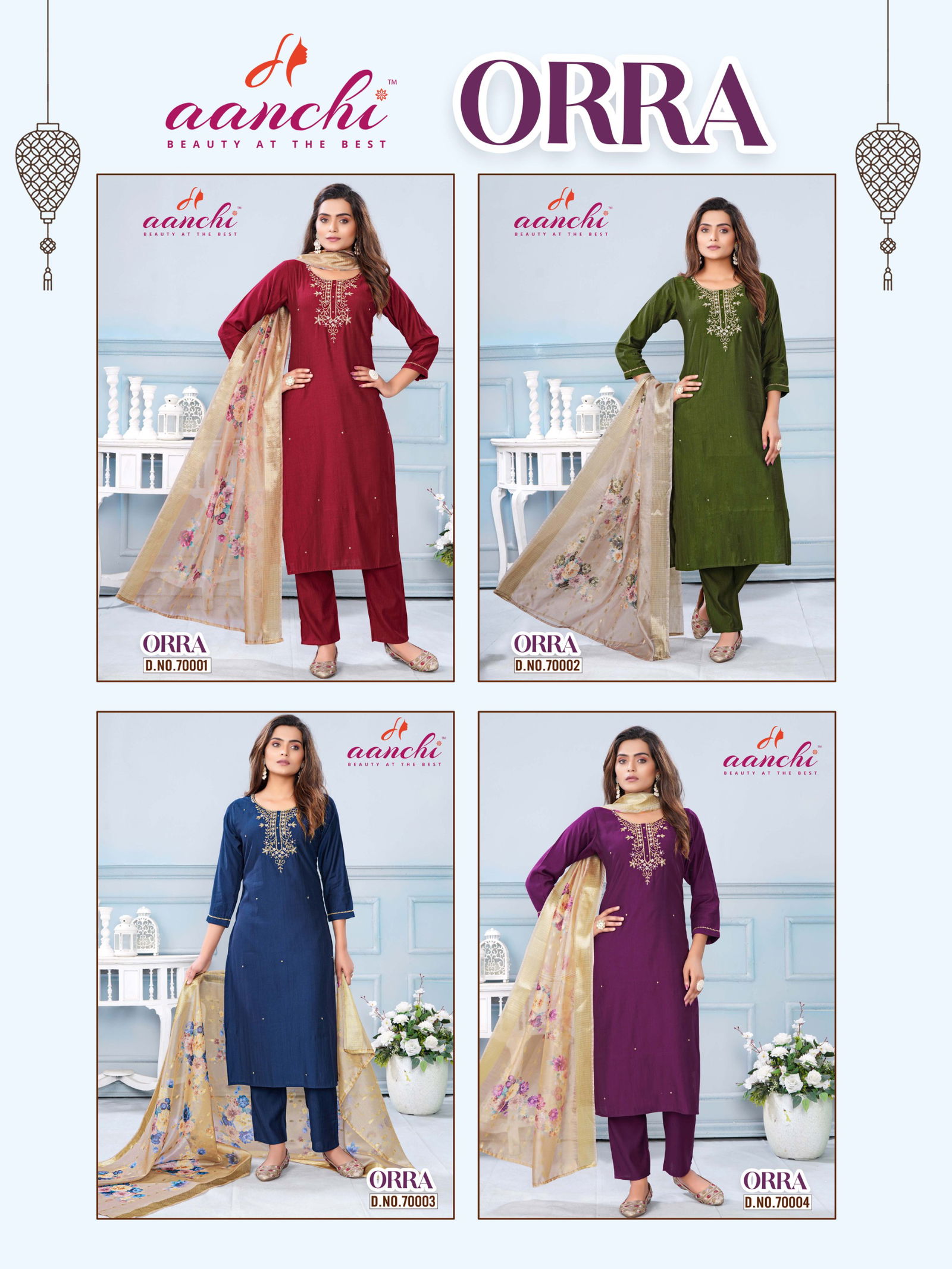 Orra By Aanchi Handwork Designer Kurti With Bottom Dupatta Wholesale Price In Surat